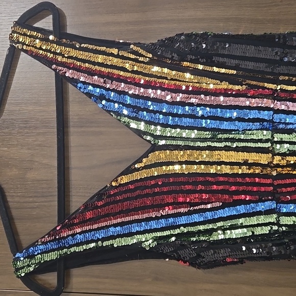 LPA-Revolve-Double V Jumpsuit in Multi Sequin-Size Small - Picture 6 of 17